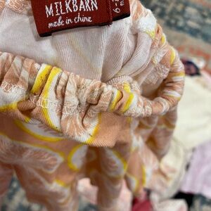 Milkbarn Peach and Yellow Baby Bloomers